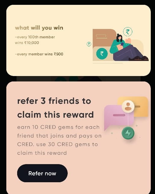 cred app refer 3 friends