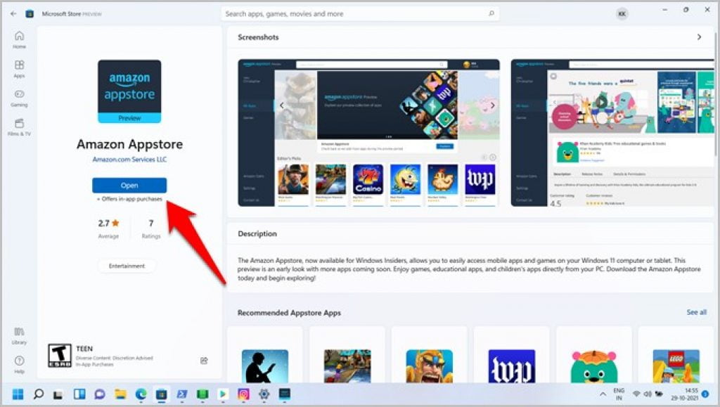 Install Amazon App Store on Windows 11 10